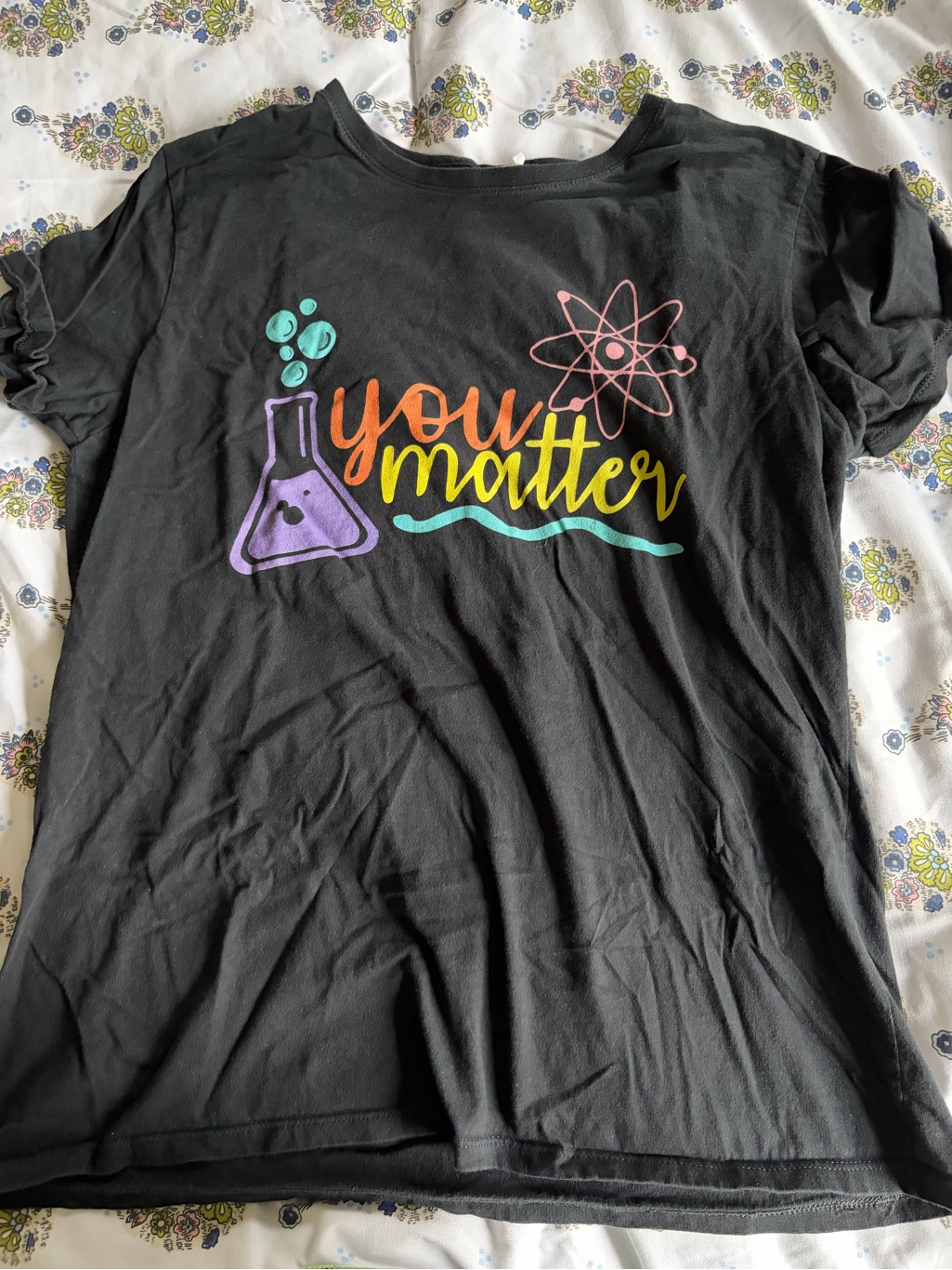 You Matter Graphic Tee - Black With Multicolor Science Print